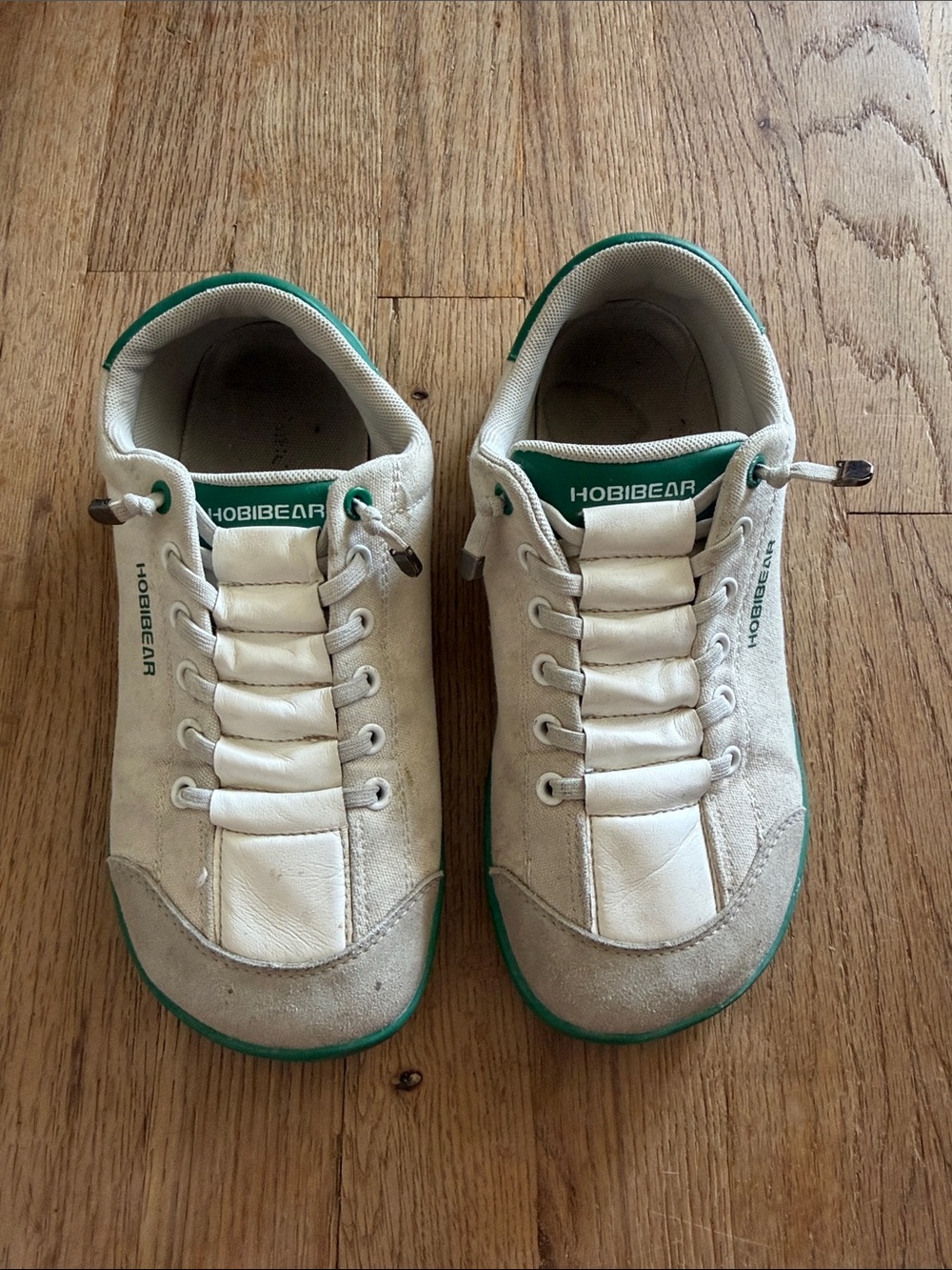 Hobibear Unisex Barefoot Shoes Wide Toe Box Sneakers White Green Size 6 EU 37